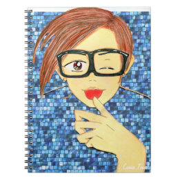 Michael Yoon nimmt einen Schlag Notizblock