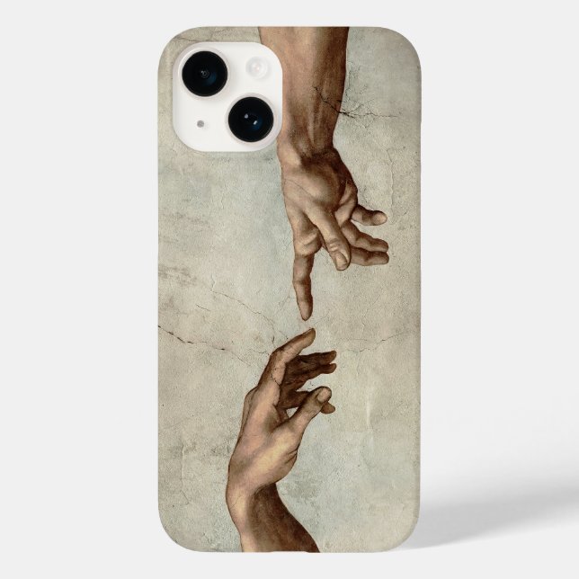 Michaelangelo gibt Schöpfung Adam God Case-Mate iPhone 14 Hülle (Rückseite)