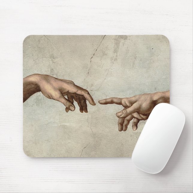 Michaelangelo gibt Schöpfung Adam God Mousepad (Mit Mouse)