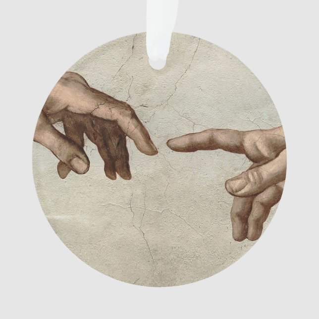 Michaelangelo gibt Schöpfung Adam God Ornament (Vorderseite)