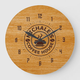 Michale's Coffee House Gravur-Effekt-Wanduhr Große Wanduhr
