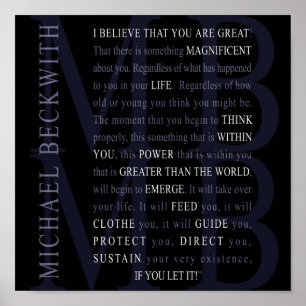 Micheal Beckwith Zitat Poster