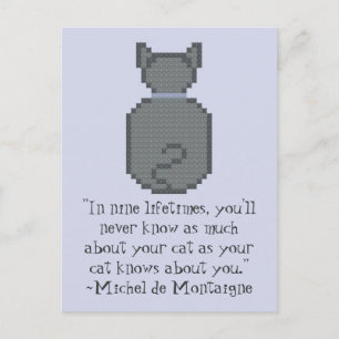 Michel de Montaigne Cat Quote Postcard Postkarte