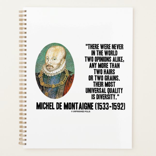 Michel de Montaigne nie zwei Meinungen wie Zitat Planer (Vorderseite)