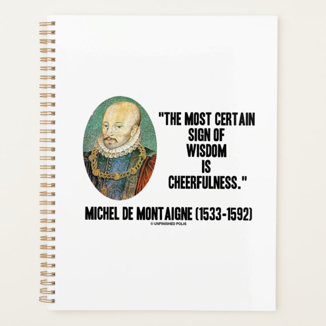 Michel de Montaigne Zeichen der Weisheit - Fröhlic Planer (Vorderseite)