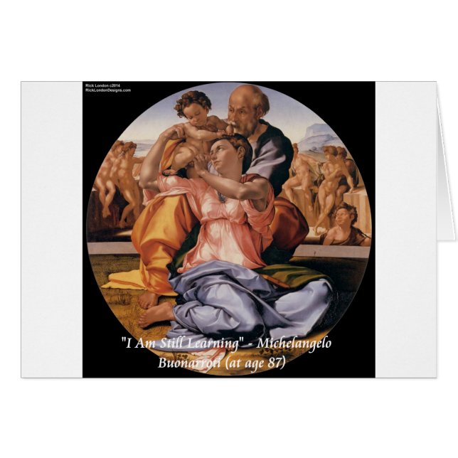 Michelangelo Art & Famous "Learning" Quote (Vorderseite (Horizontal))