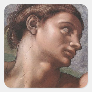 Michelangelo Creation Adam God Art Quadratischer Aufkleber