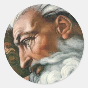 Michelangelo Creation Adam God Art Runder Aufkleber