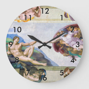 Michelangelo - Creation of Adam, Sistine Chapel's Große Wanduhr