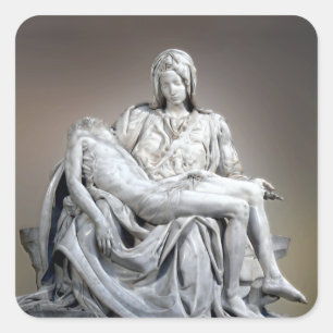 Michelangelo - der Pieta Quadratischer Aufkleber