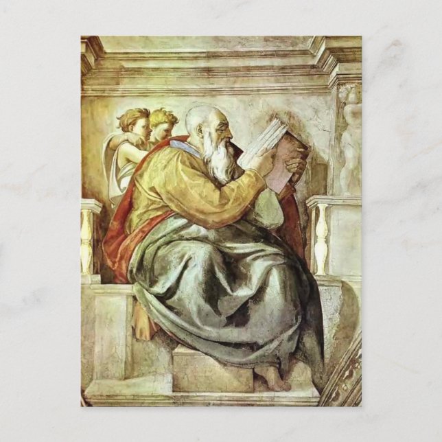 Michelangelo: Der Prophet Zechariah Postkarte (Vorderseite)