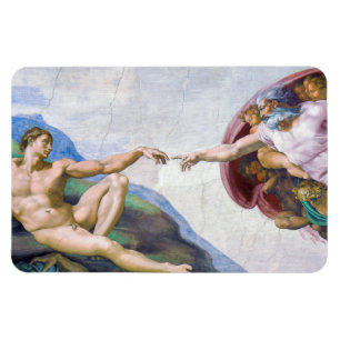 Michelangelo - Erschaffung Adams isoliert Magnet