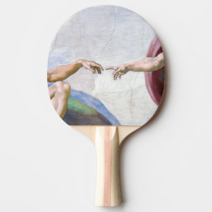 Michelangelo - Erschaffung Adams Isoliert Tischtennis Schläger