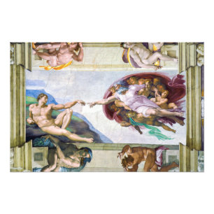 Michelangelo - Erschaffung Adams, Sixtinische Kape Fotodruck