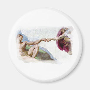 Michelangelo Erschaffung des Menschen - Gott Adam Magnet
