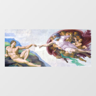 Michelangelo - Erschaffung von Adam Abgeschieden Fensteraufkleber