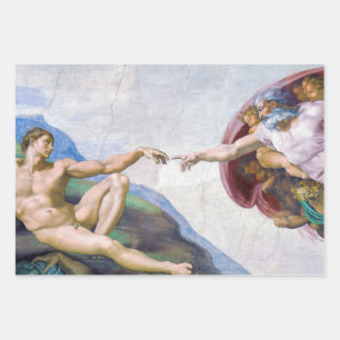 Michelangelo - Erschaffung von Adam Abgeschieden Geschenkpapier Set
