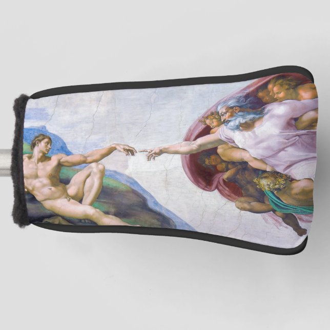 Michelangelo - Erschaffung von Adam Abgeschieden Golf Headcover (Vorderseite)