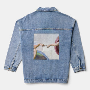 Michelangelo - Erschaffung von Adam Abgeschieden Jeansjacke