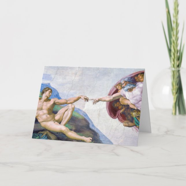 Michelangelo - Erschaffung von Adam Abgeschieden Karte (Vorderseite)