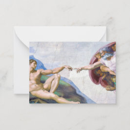 Michelangelo - Erschaffung von Adam Abgeschieden Mitteilungskarte