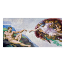 Michelangelo - Erschaffung von Adam Abgeschieden Poster