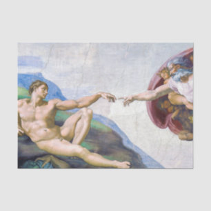 Michelangelo - Erschaffung von Adam Abgeschieden Seidenpapier