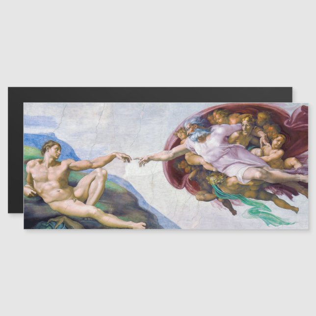 Michelangelo - Erstellung der Adam-Magnetkarte Magnetkarte (Vorne/Hinten)