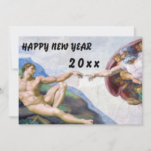 Michelangelo - Frohes neues Jahr / Erschaffung Ada Feiertagskarte
