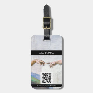 Michelangelo - Gründung von Adam Abgeschieden - QR Gepäckanhänger