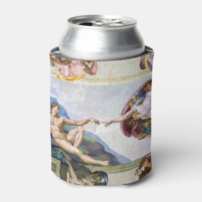 Michelangelo - Gründung von Adam, Sixtinische Kape Dosenkühler (Kanne Vorderseite)