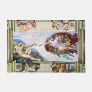 Michelangelo - Gründung von Adam, Sixtinische Kape Fußmatte