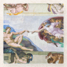 Michelangelo - Gründung von Adam, Sixtinische Kape Glasuntersetzer