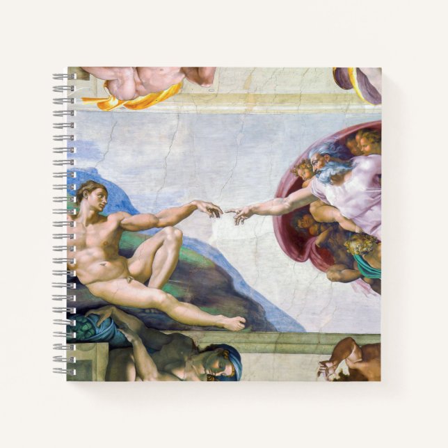 Michelangelo - Gründung von Adam, Sixtinische Kape Notizbuch (Vorderseite)