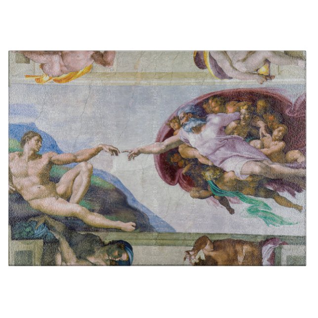 Michelangelo - Gründung von Adam, Sixtinische Kape Schneidebrett (Vorderseite)