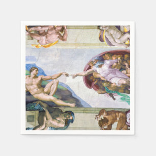 Michelangelo - Gründung von Adam, Sixtinische Kape Serviette
