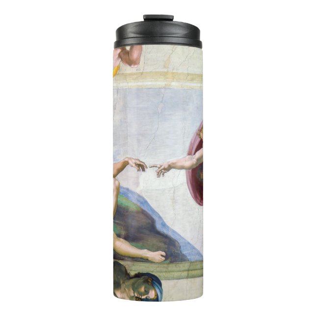 Michelangelo - Gründung von Adam, Sixtinische Kape Thermosbecher (Vorderseite)