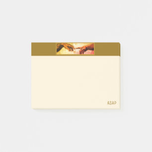 Michelangelo Hände Vintage-Kunst ASAP auf Elfenbei Post-it Klebezettel