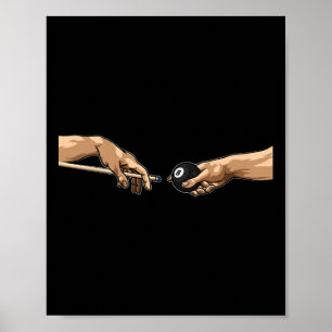 Michelangelo hands Creation von Adam Pool Billiard Poster