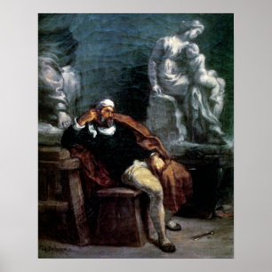 Michelangelo in seinem Studio Poster