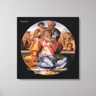 Michelangelo Kunst & berühmtes "Lern"-Zitat Leinwanddruck
