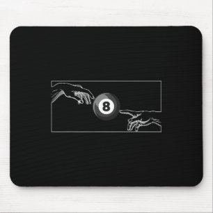 Michelangelo Kunstbilliards Hand von Gott Schwarz Mousepad