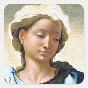 Michelangelo Madonna und Kind Weihnachten Quadratischer Aufkleber