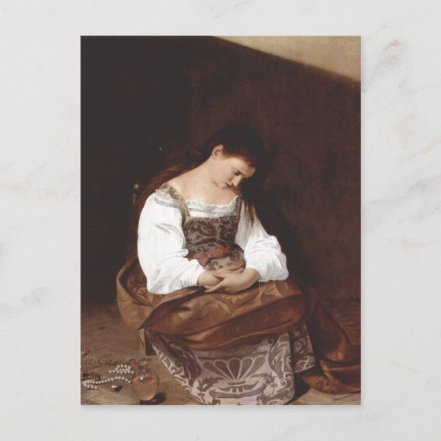 Michelangelo Merisi da Caravaggio Maria Magdalena Postkarte (Vorderseite)