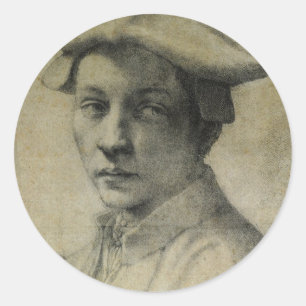 Michelangelo Porträt von Andrea Quaratesi   Runder Aufkleber