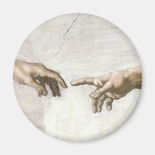Michelangelo Schöpfung Adams Hände Fine Art Magnet