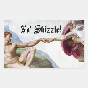 Michelangelo Schöpfung Des Menschen Fist Bump Fo S Rechteckiger Aufkleber
