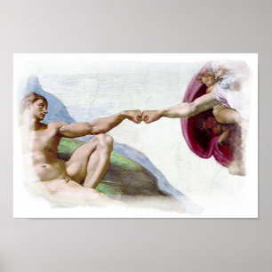 Michelangelo Schöpfung des Menschen Fist Bump Poster