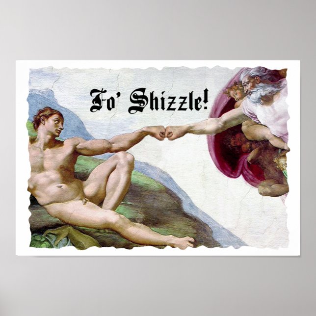 Michelangelo Schöpfung des Menschen für den Schizz Poster (Vorne)
