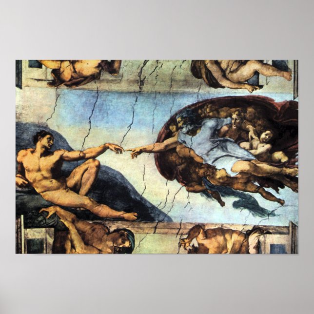Michelangelo Unterberger - Schöpfung von Adam Poster (Vorne)